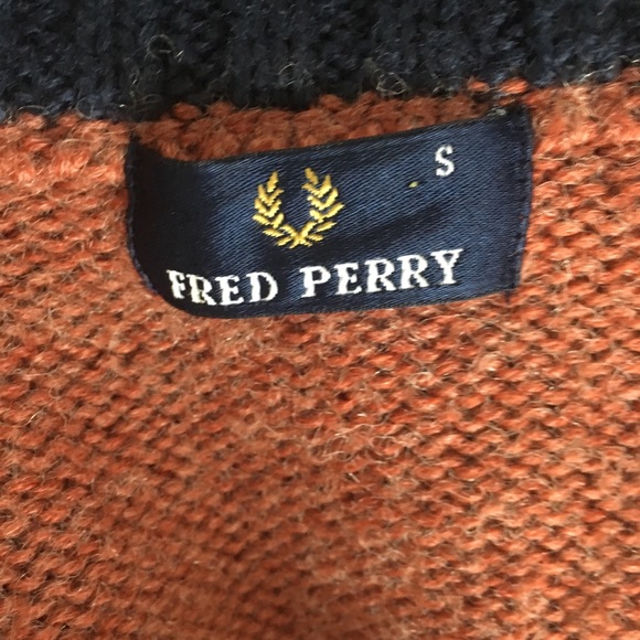 COPY - Men’s Fred Perry Rust & Navy Blue Sweater Small - Picture 7 of 7